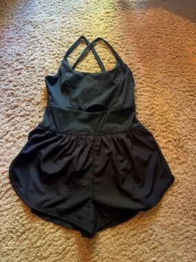 Amazon Women’s Black Crossback Active Shorts Romper